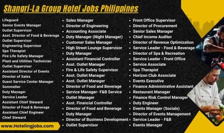 Shangri-La Group Hotel Jobs Philippines