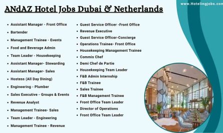ANdAZ Hotel Jobs Dubai & Netherlands
